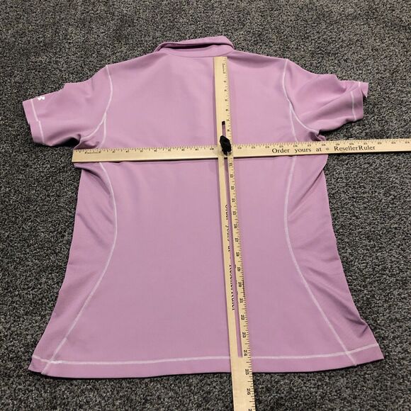 Under Armour Golf Polo Womens M Pink Fitted Mesh Lightweight - Picture 6 of 9